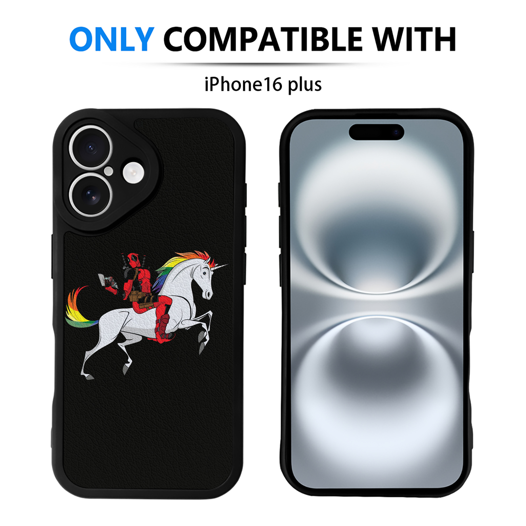 （画像用） Deadpool デッドプール 【iPhone 16シリーズ対応】シリコンスマホケース（レザー調） 材質：シリコン